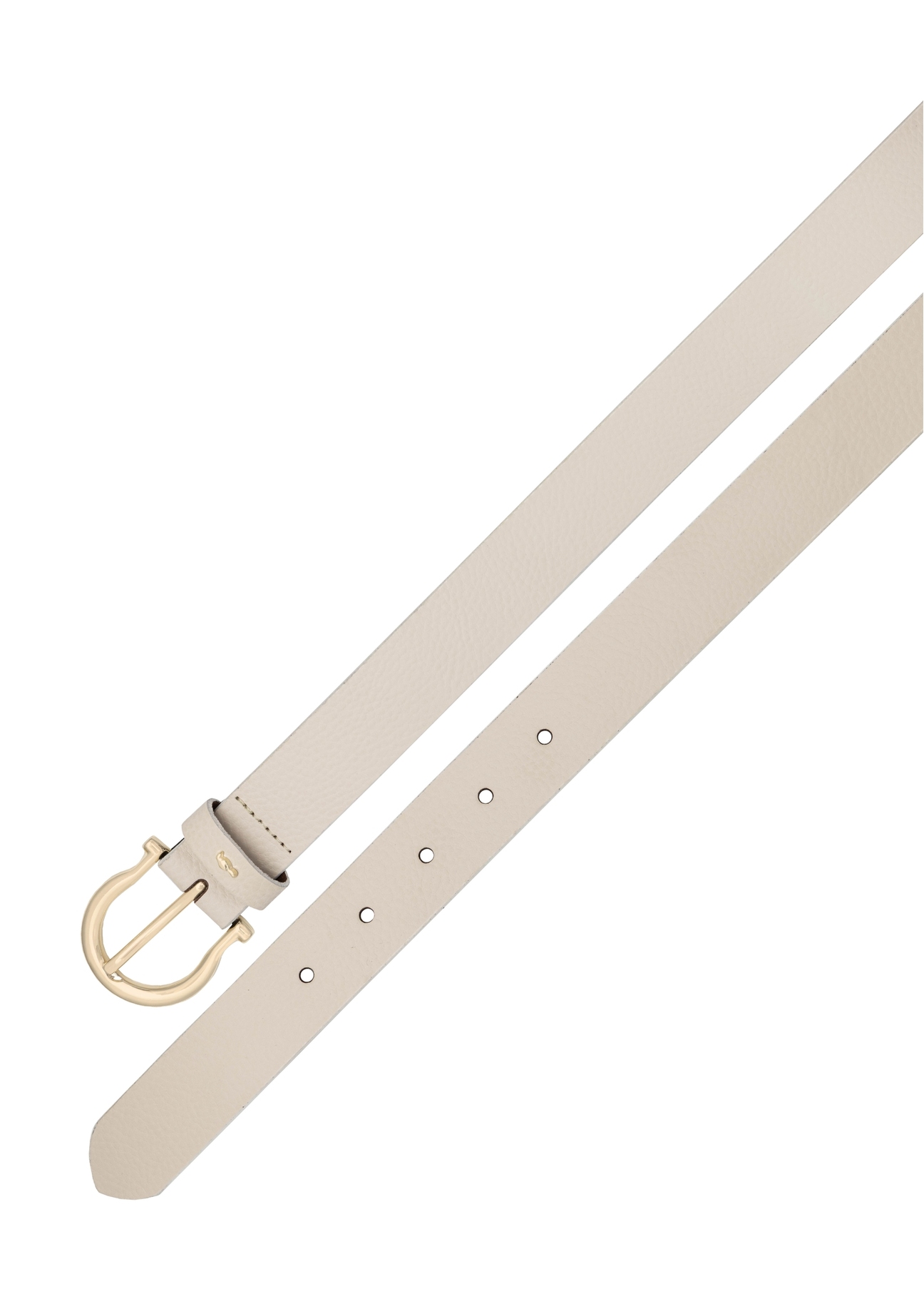 Жіночий білий шкіряний ремінь PASDS-0274-0B(W26), вигляд виробу зверху на білому фоні.