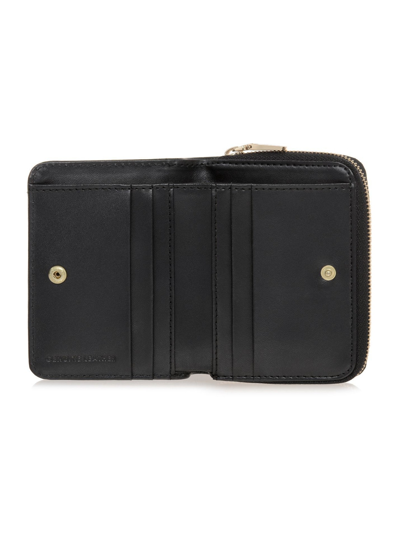 Mały czarny skórzany portfel damski PORES-0833-99(W23)-04