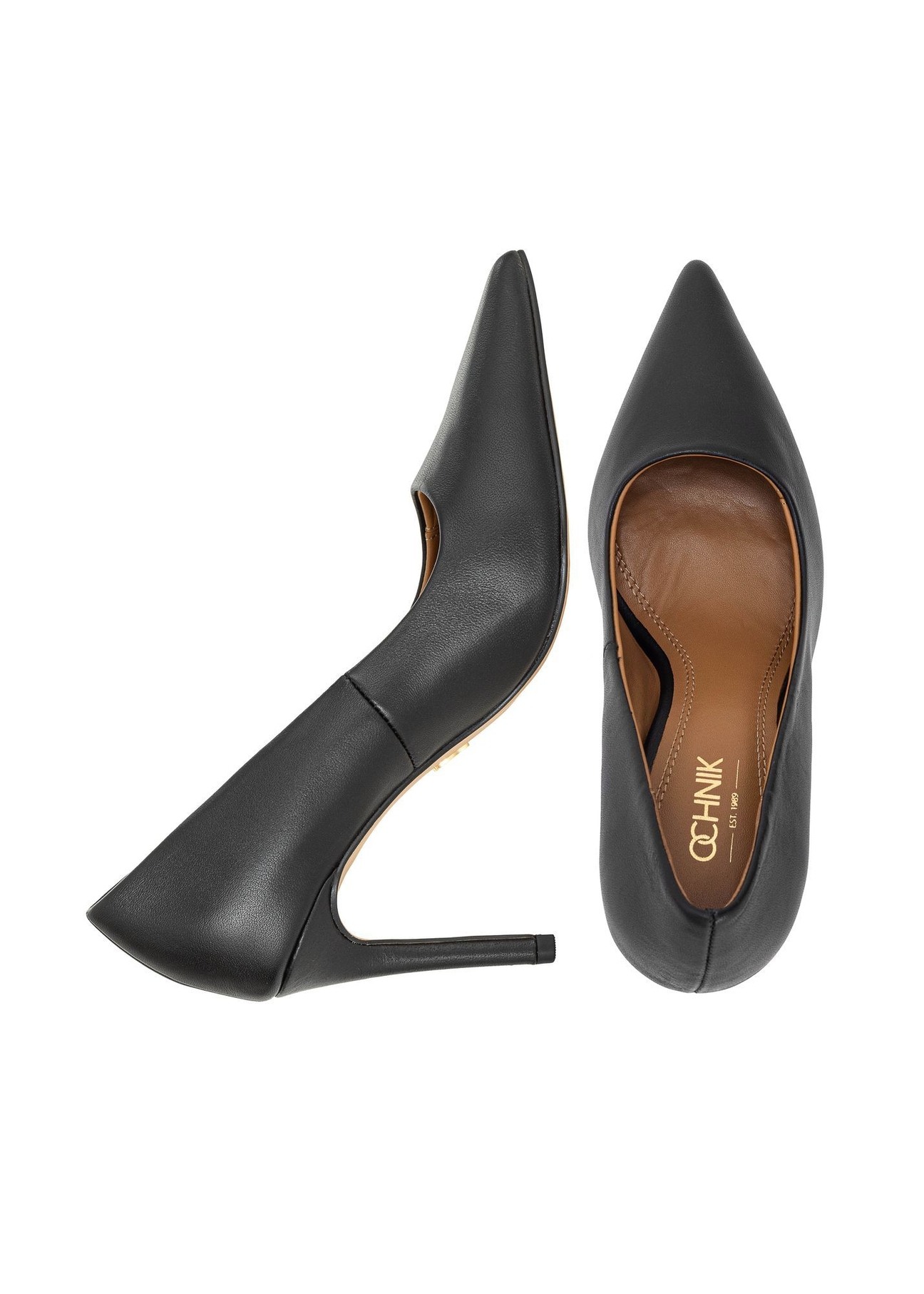 Czarne skórzane szpilki damskie BUTYD-1131A-99(W26)