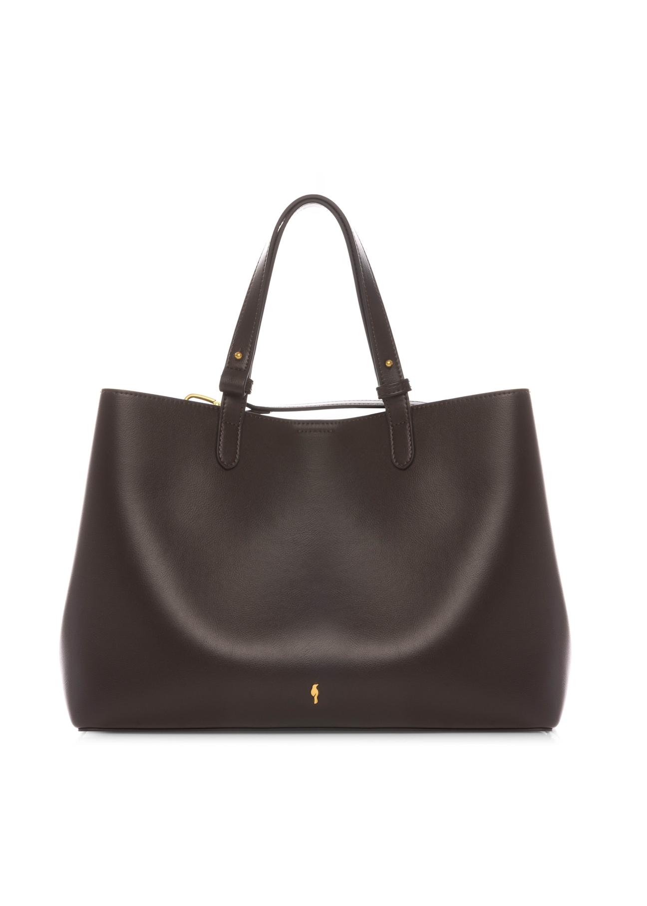 Коричнева жіноча сумка-шопер TOREC-1240-1H(W26), вигляд виробу спереду на білому тлі.