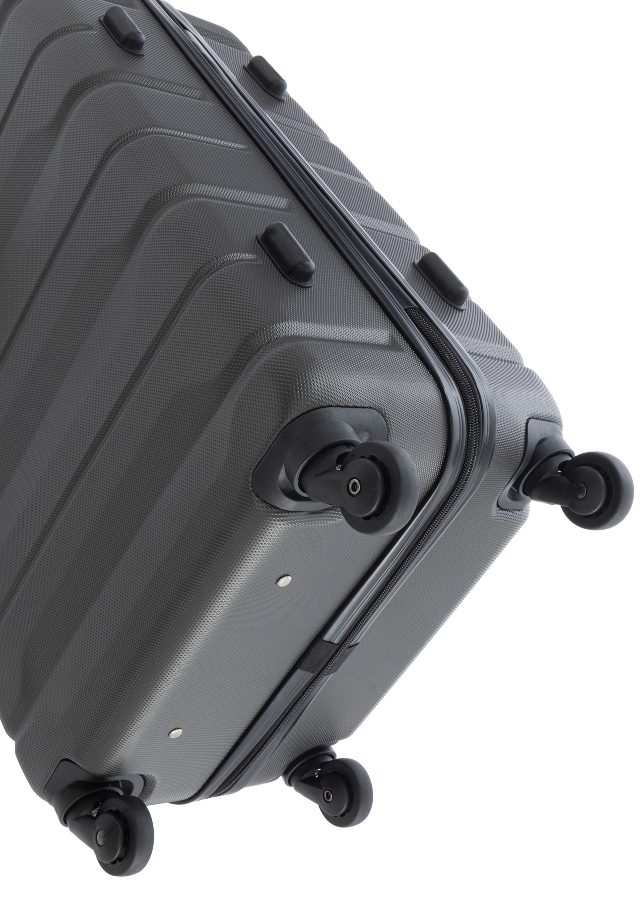 Велика валіза на колесах WALAB-0067-9B-28(W26), вигляд виробу на колесах на білому фоні.