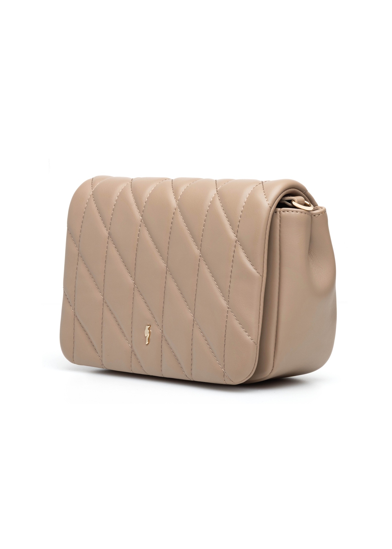 Бежева жіноча сумка з прострочкою TOREC-1151-1D(W26), діагональний вигляд виробу на білому фоні.