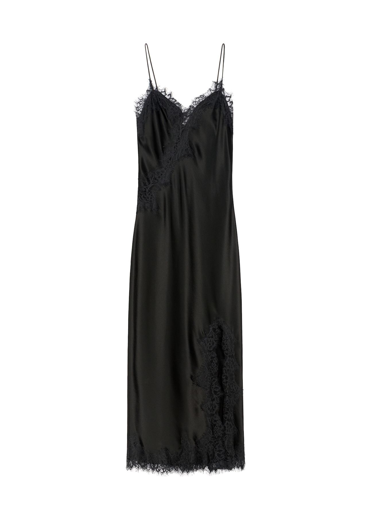 Czarna sukienka midi z koronką SUKDT-0289-99(Z26)