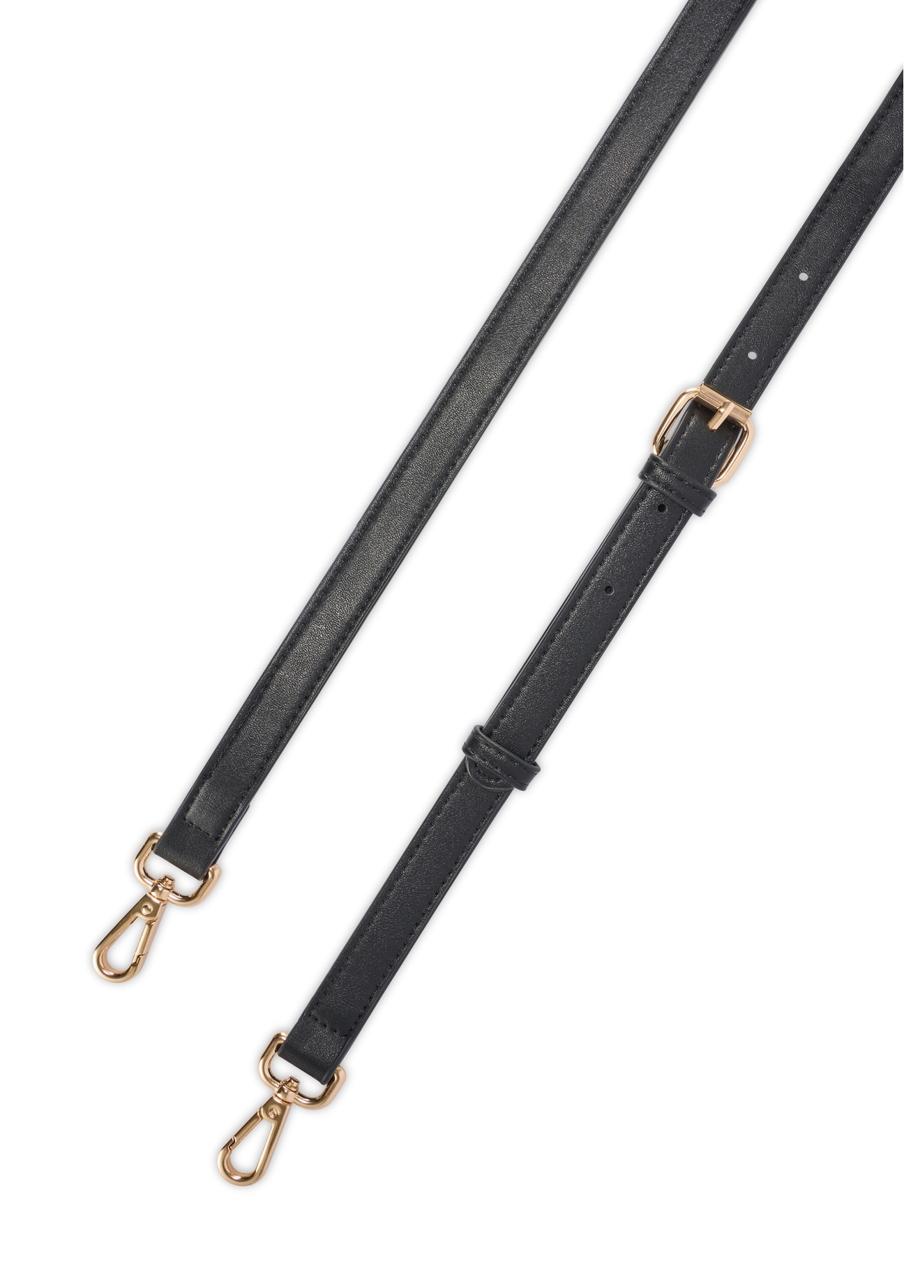 Чорна жіноча сумка зі штучної шкіри TOREC-1143-99(W26), ремінець виробу на білому фоні.