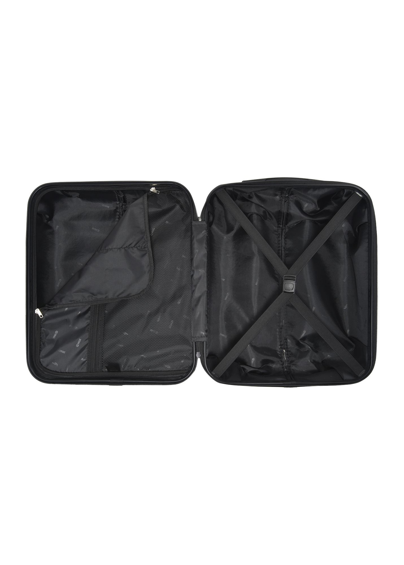 Маленька валіза на колесах WALAB-0067-0X-19(W26), вигляд виробу всередині на білому тлі.