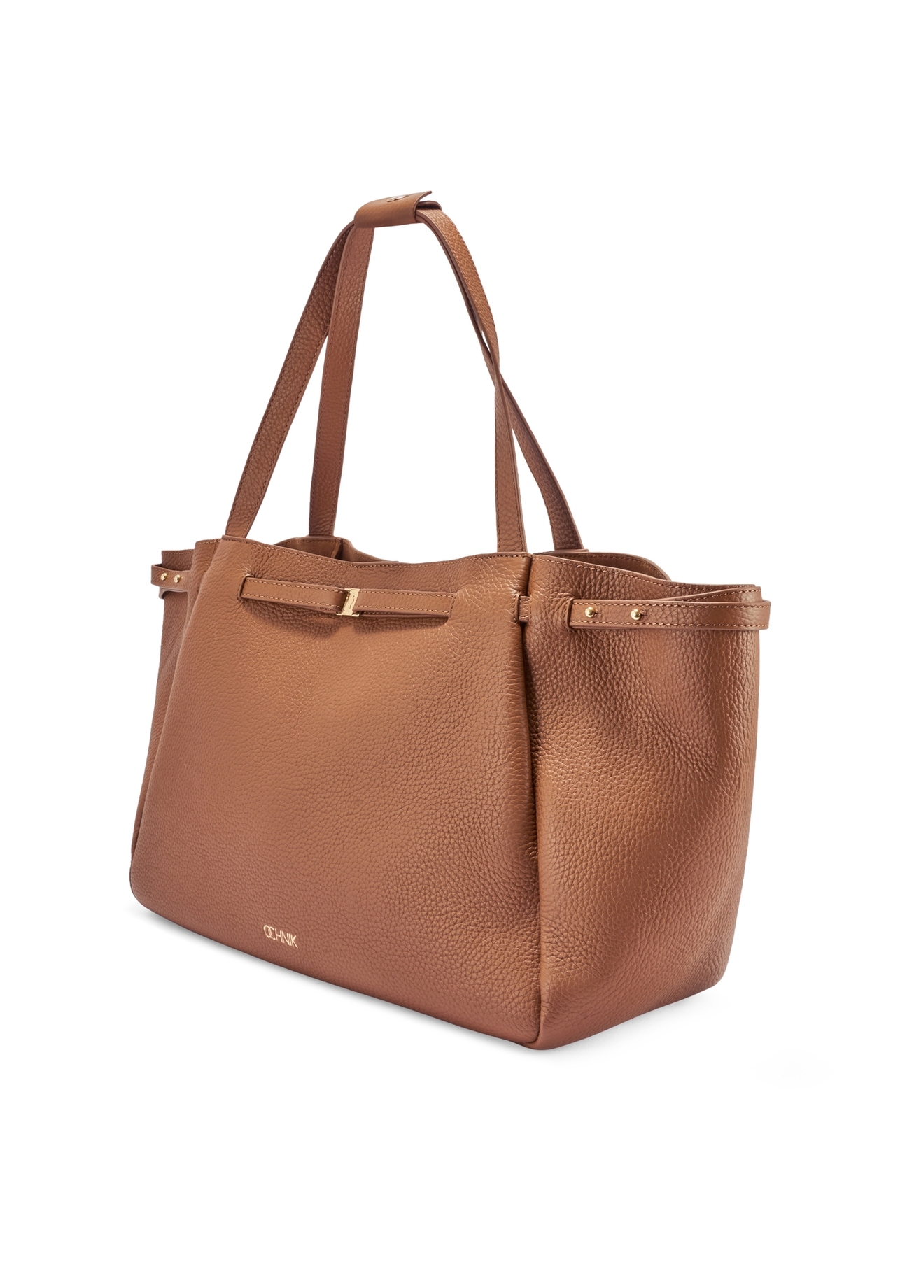 Skórzana torebka shopper w kolorze camelu TORES-1207-1D(W26)
