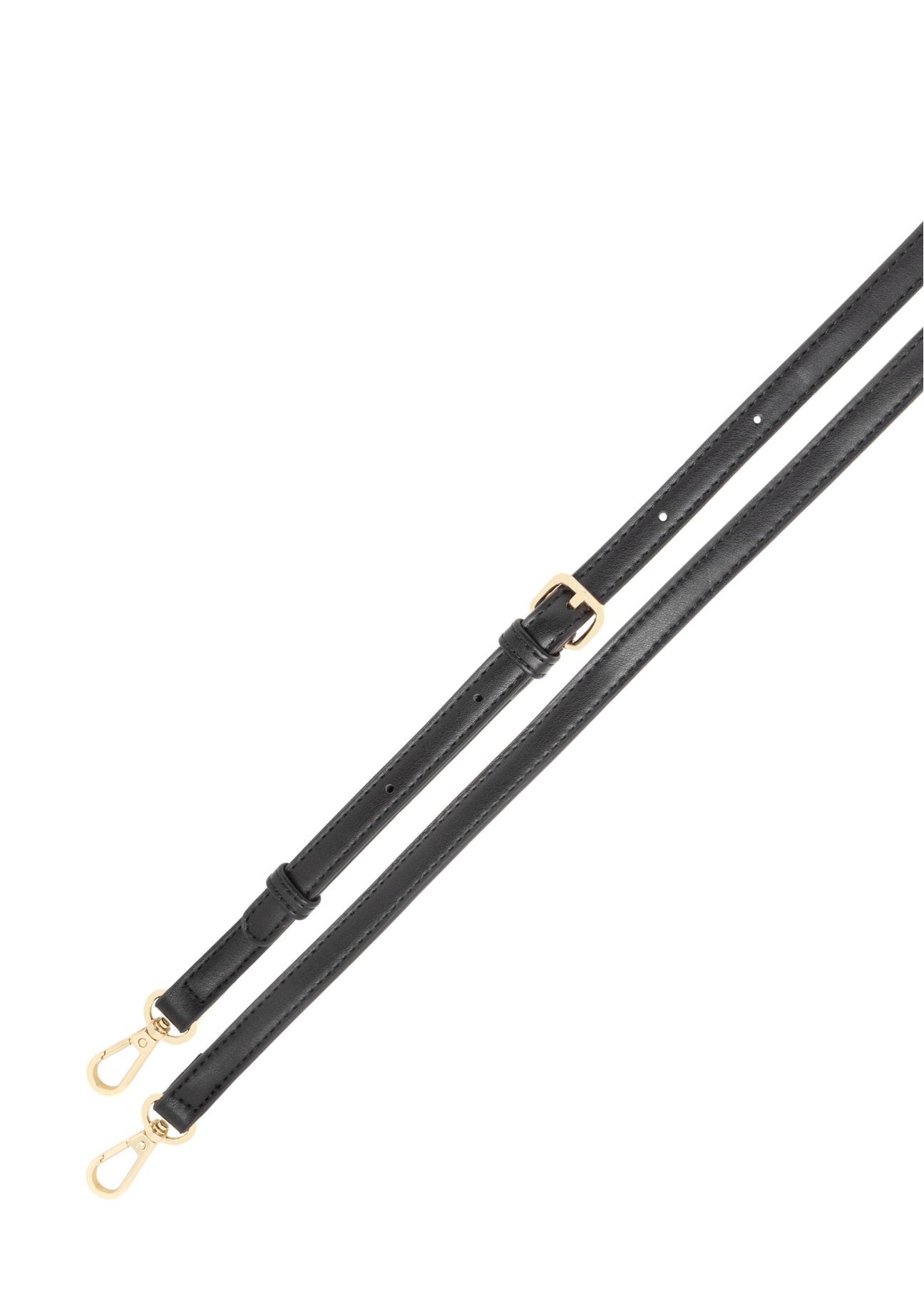 Чорна жіноча сумка з прострочкою TOREC-1151-99(W26), крупний план ремінця виробу на білому фоні.