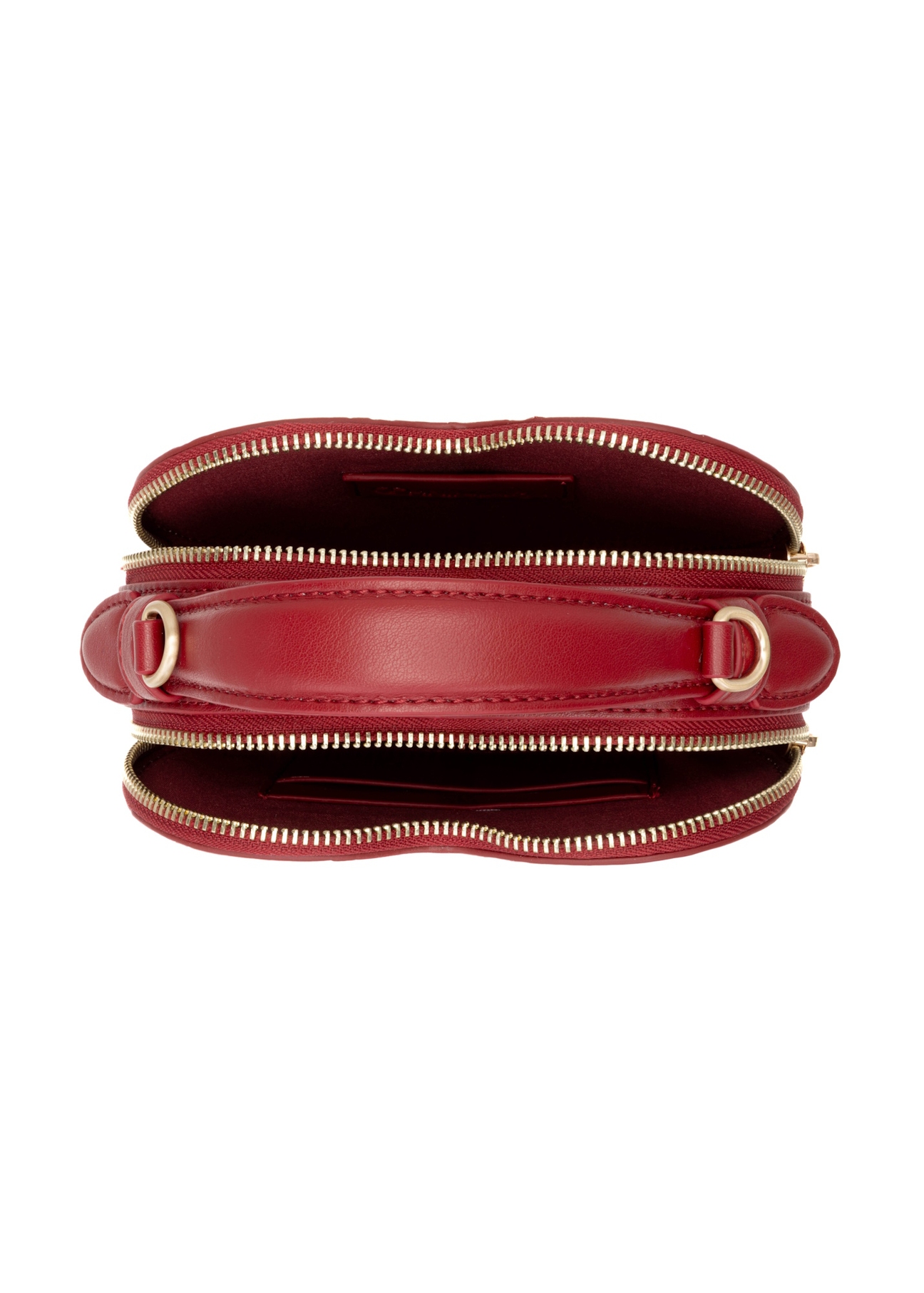 Червона сумочка у формі серця TOREC-1154-4B(W26), вигляд виробу всередині на білому тлі.