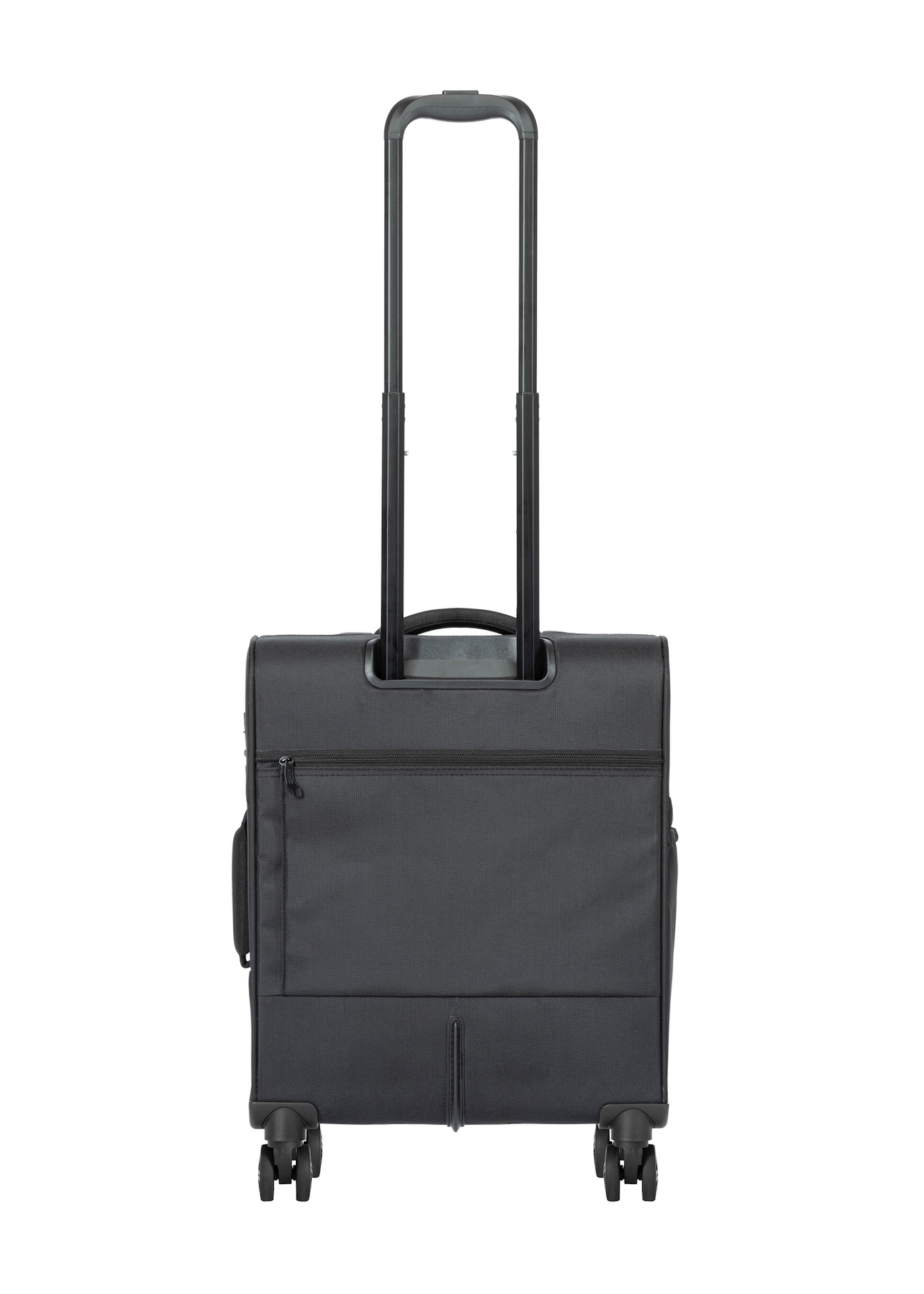 Маленька валіза на колесах WALNY-0048-99-19(W26), вигляд виробу ззаду на білому фоні.