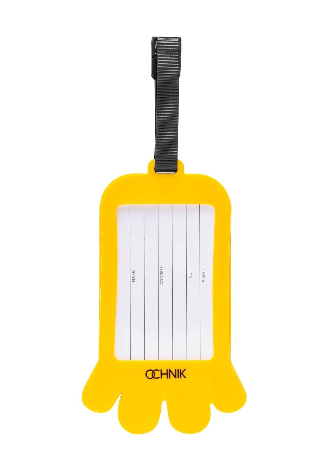 Багажна бирка AW-012-0004-2B(W26), вигляд виробу ззаду на білому тлі.