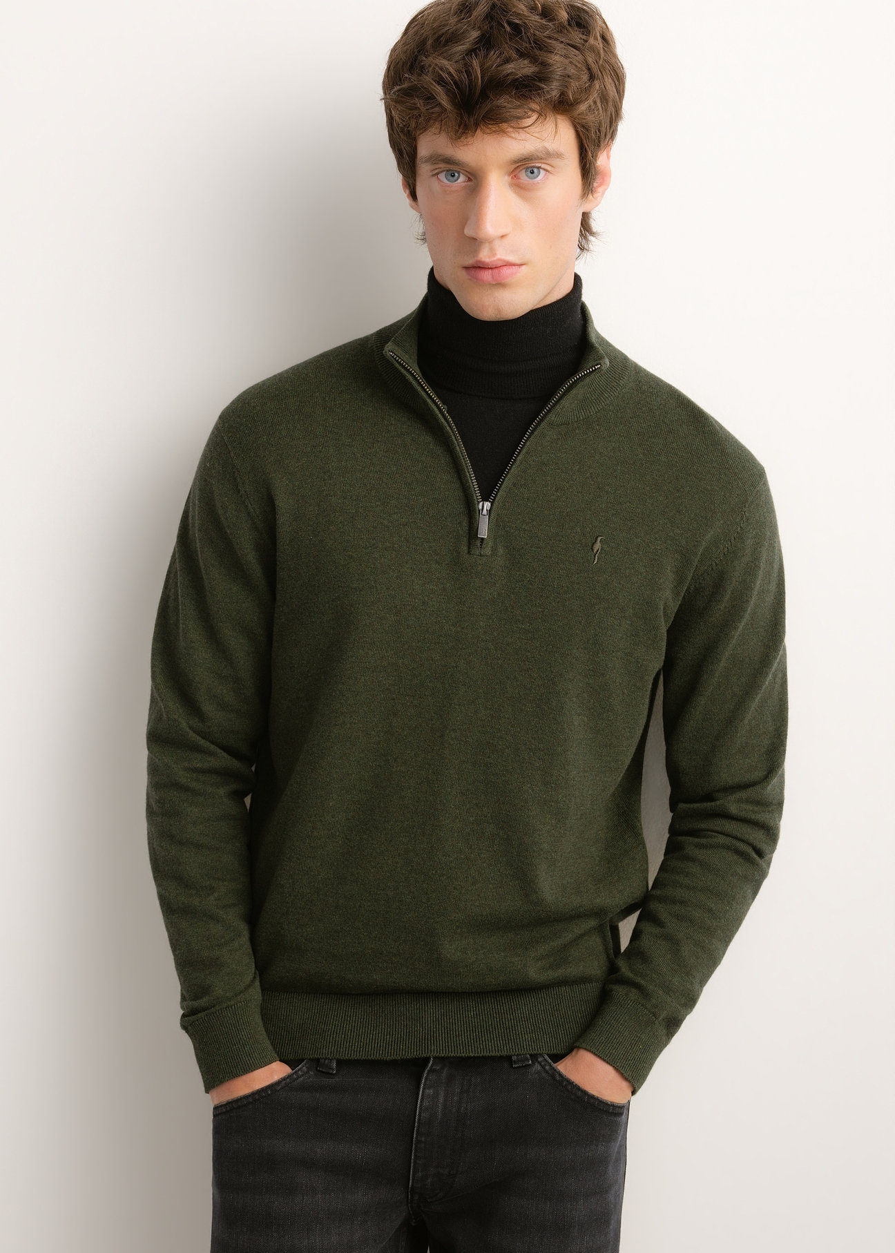 Zielony sweter męski SWEMT-0174-8B(Z26)