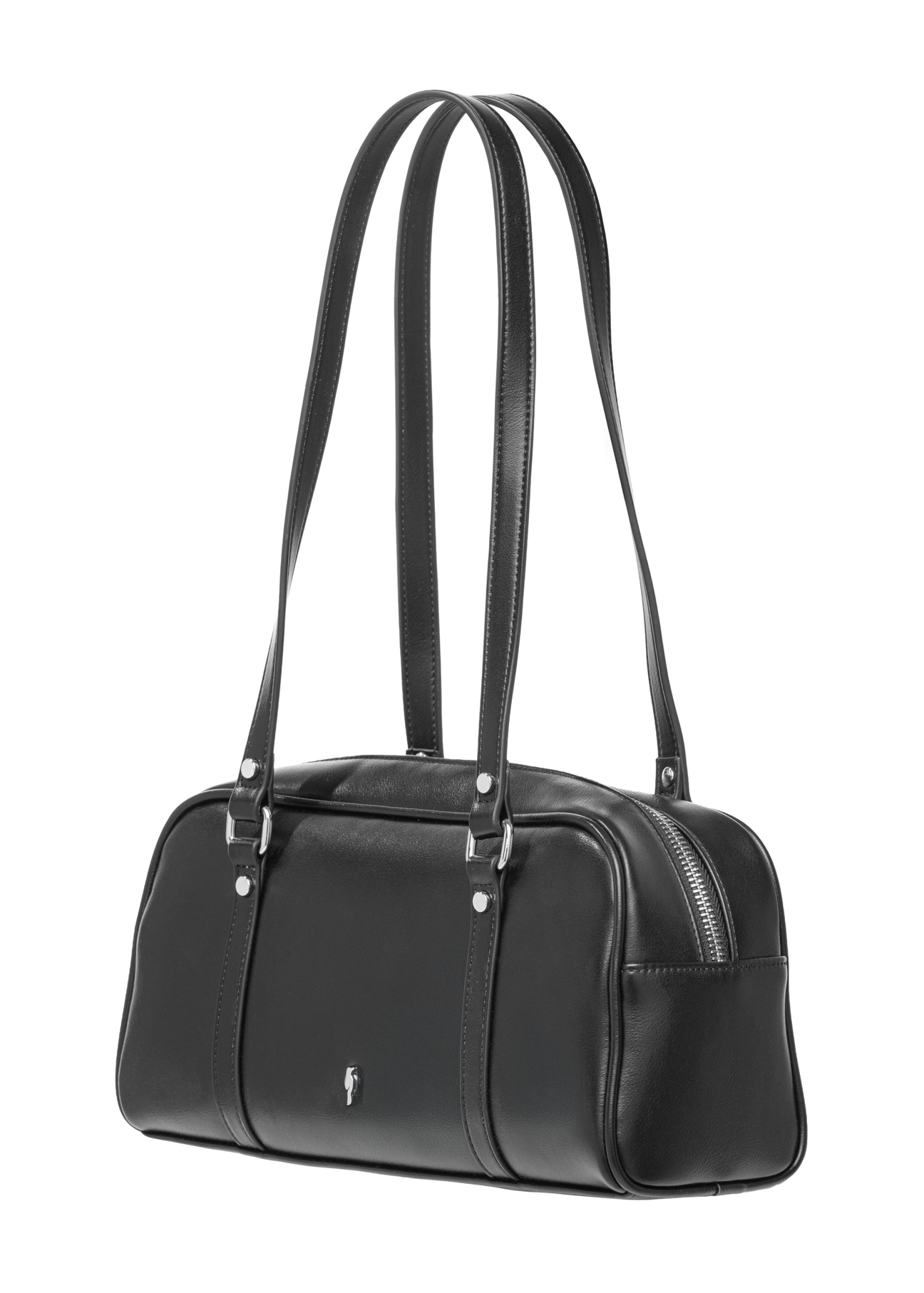 Чорна сумка через плече TOREC-1233-9G(W26), діагональний вигляд виробу на білому тлі.