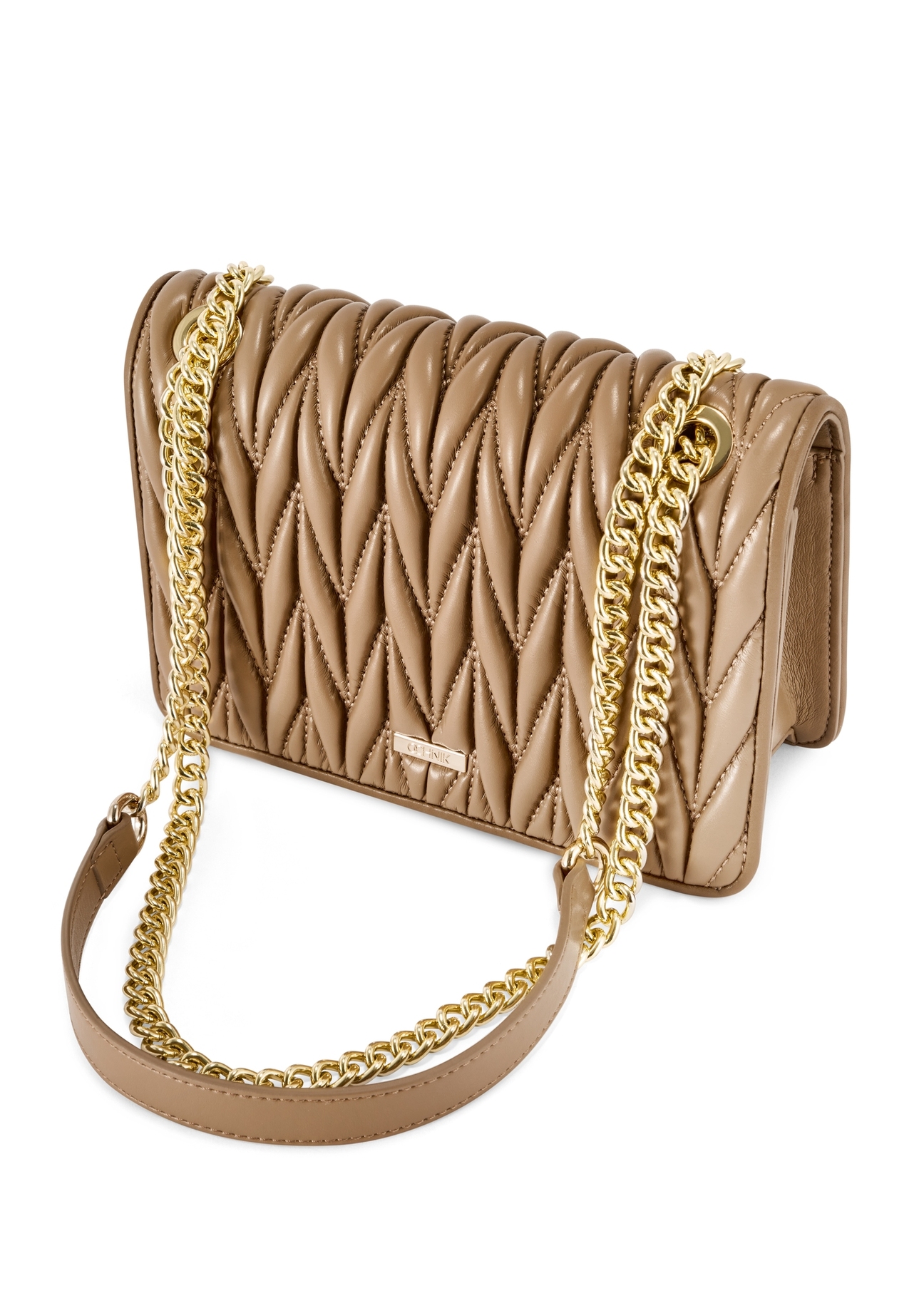 Жіноча бежева сумка з ланцюжком TOREC-1102-24(Z25)