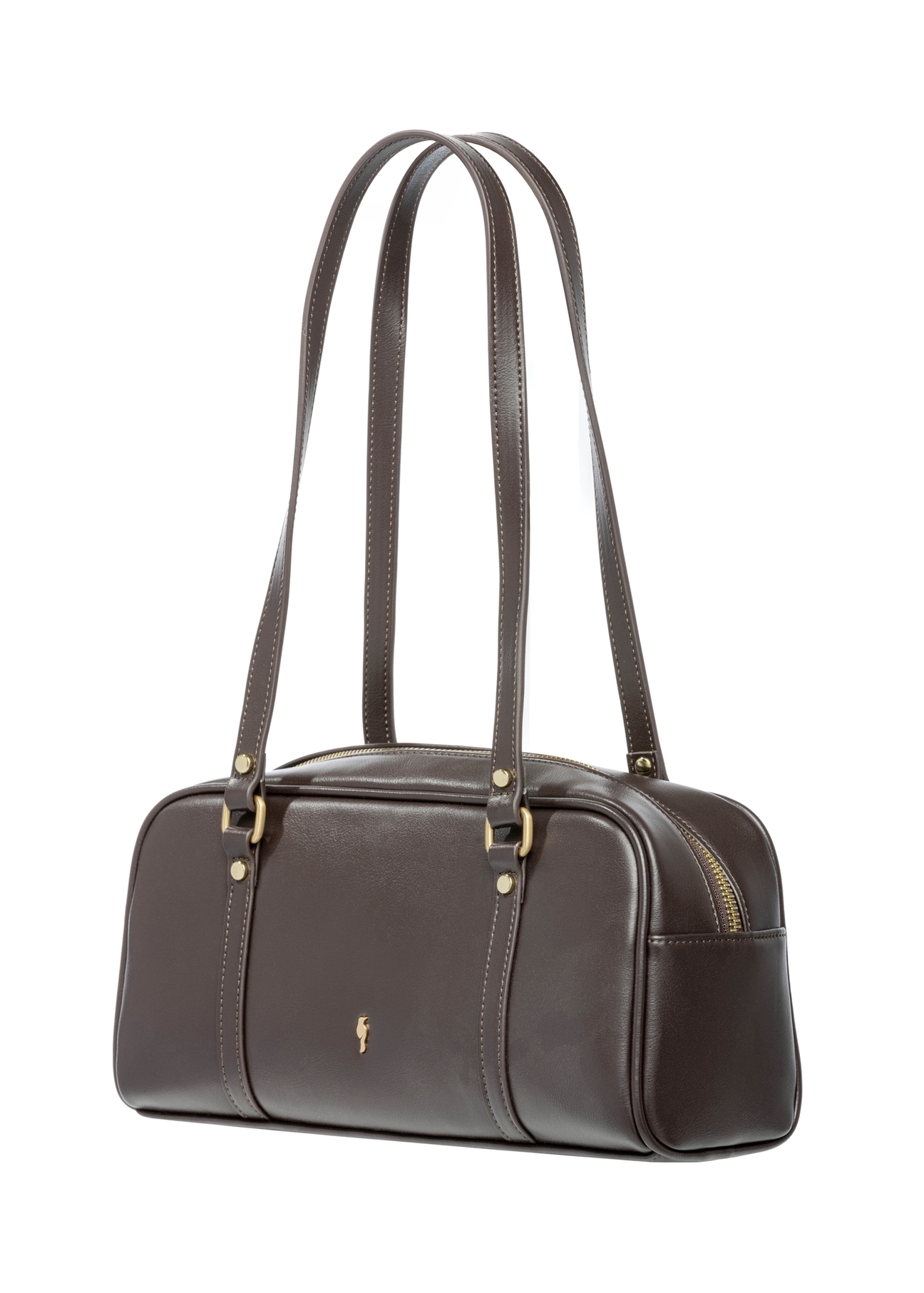 Темно-коричнева сумка через плече TOREC-1233-1I(W26), діагональний вигляд виробу на білому тлі.