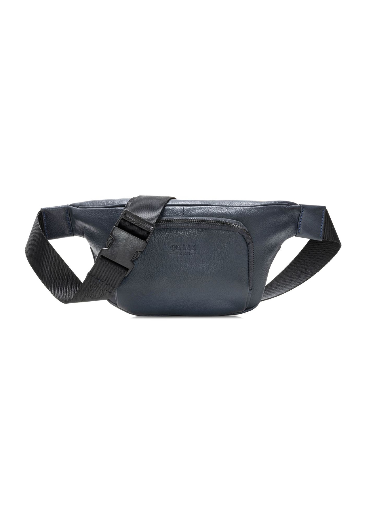 Шкіряна темно-синя поясна сумка на блискавці TORMS-0280A-69(W24)