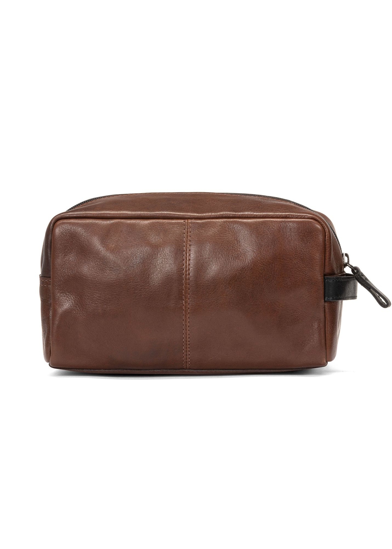 Чоловіча косметичка коричневого кольору TORMS-0106-1H(W26), вигляд виробу ззаду на білому фоні.