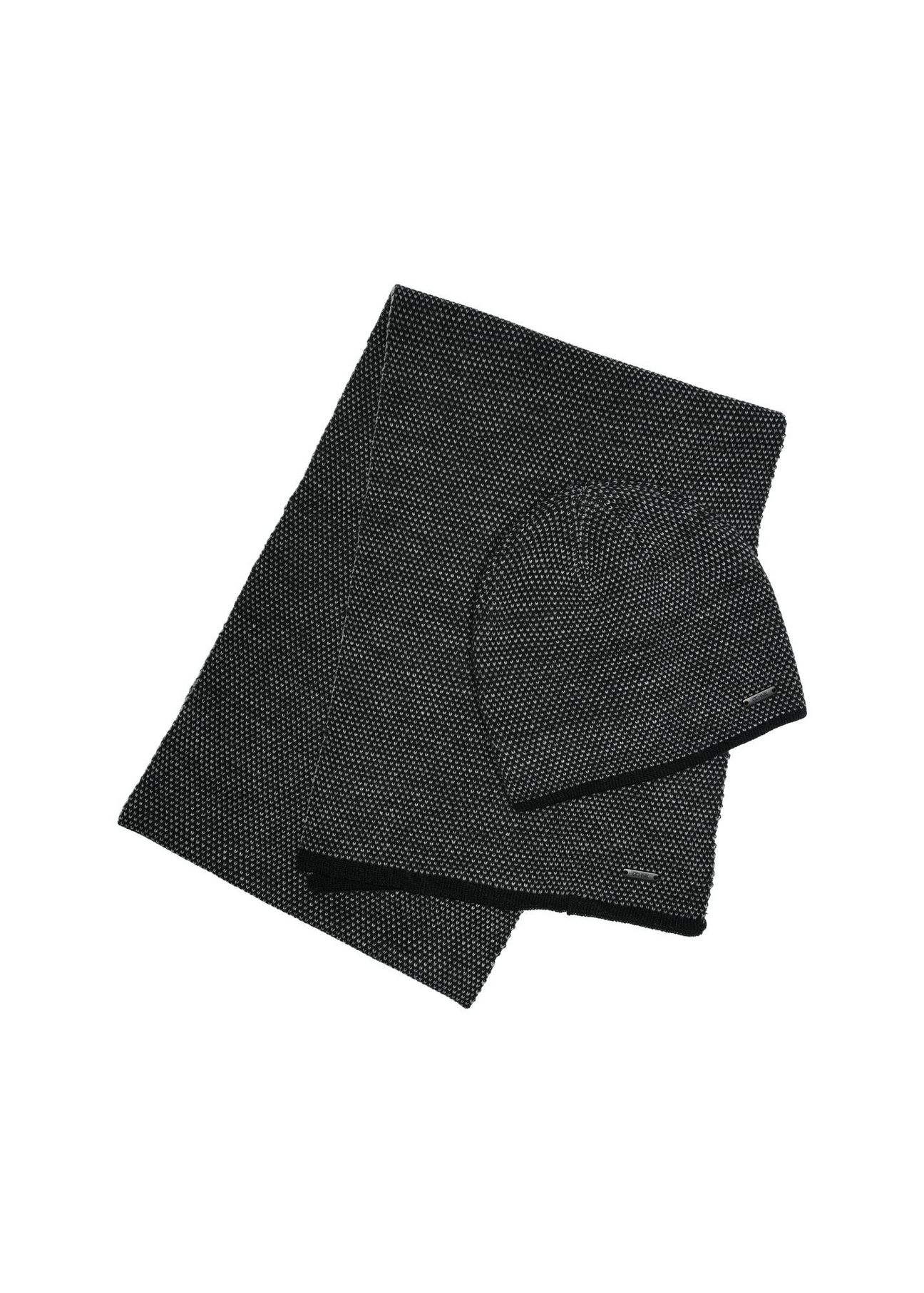 Czarny zestaw męski z czapką i szalikiem ZESTM-0006-9J(Z26)