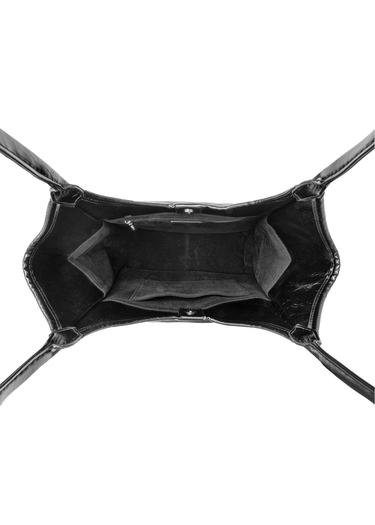 Чорна жіноча сумка-шопер TOREC-1122-9F(W26), вигляд виробу всередині на білому тлі.