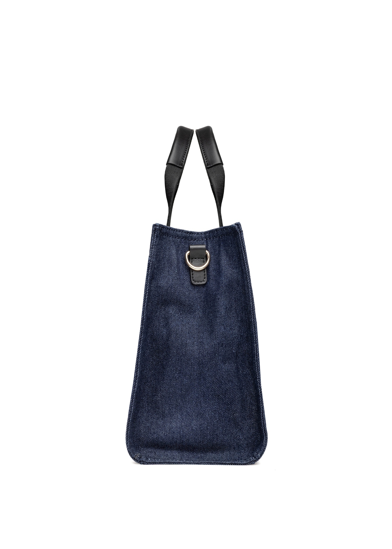Темно-синя джинсова жіноча сумка TOREN-0332-7H(W26), вигляд виробу збоку на білому фоні.