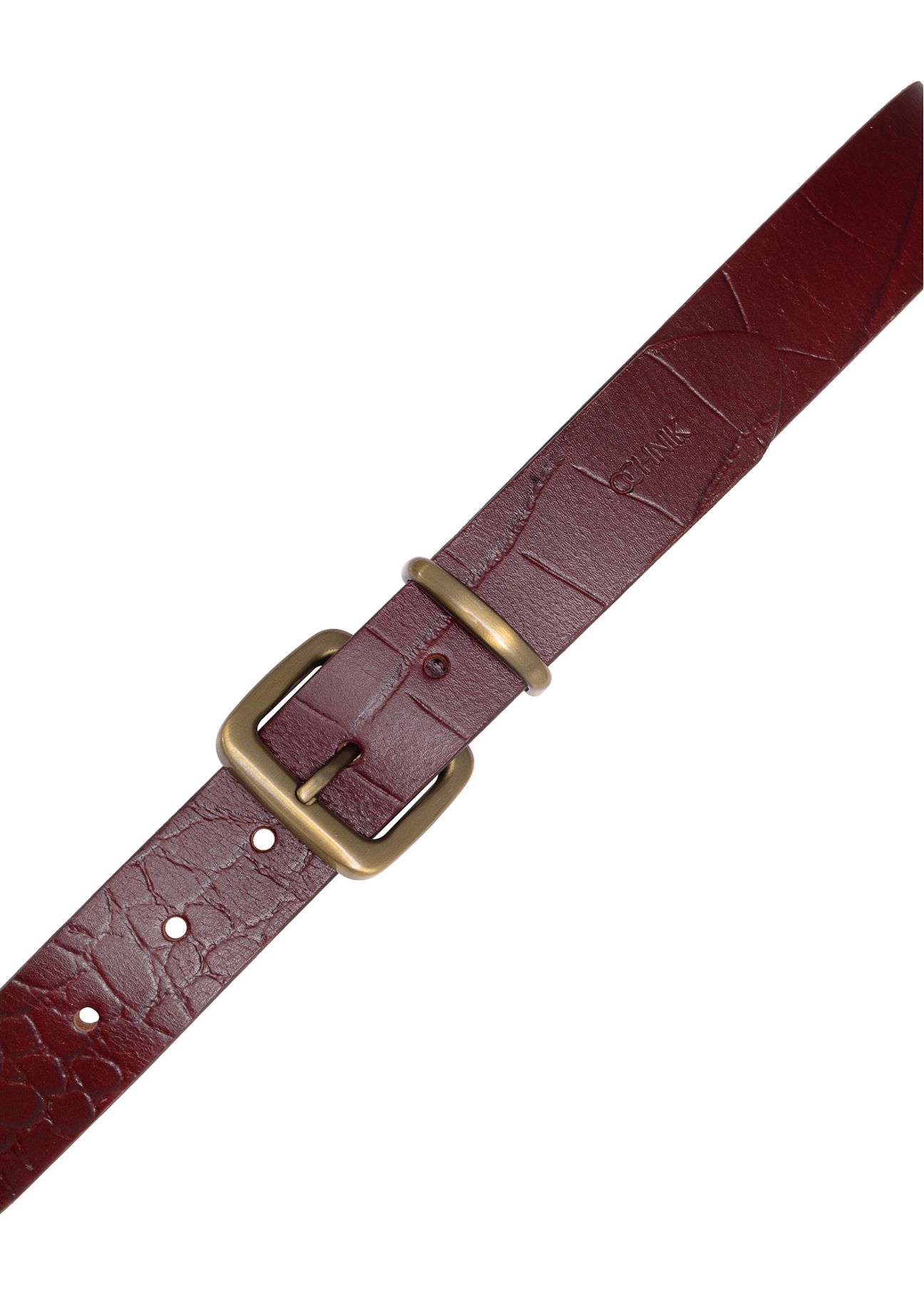 Жіночий шкіряний ремінь Croco PASDS-0312A-49(Z25), вигляд виробу з пряжкою на білому тлі.