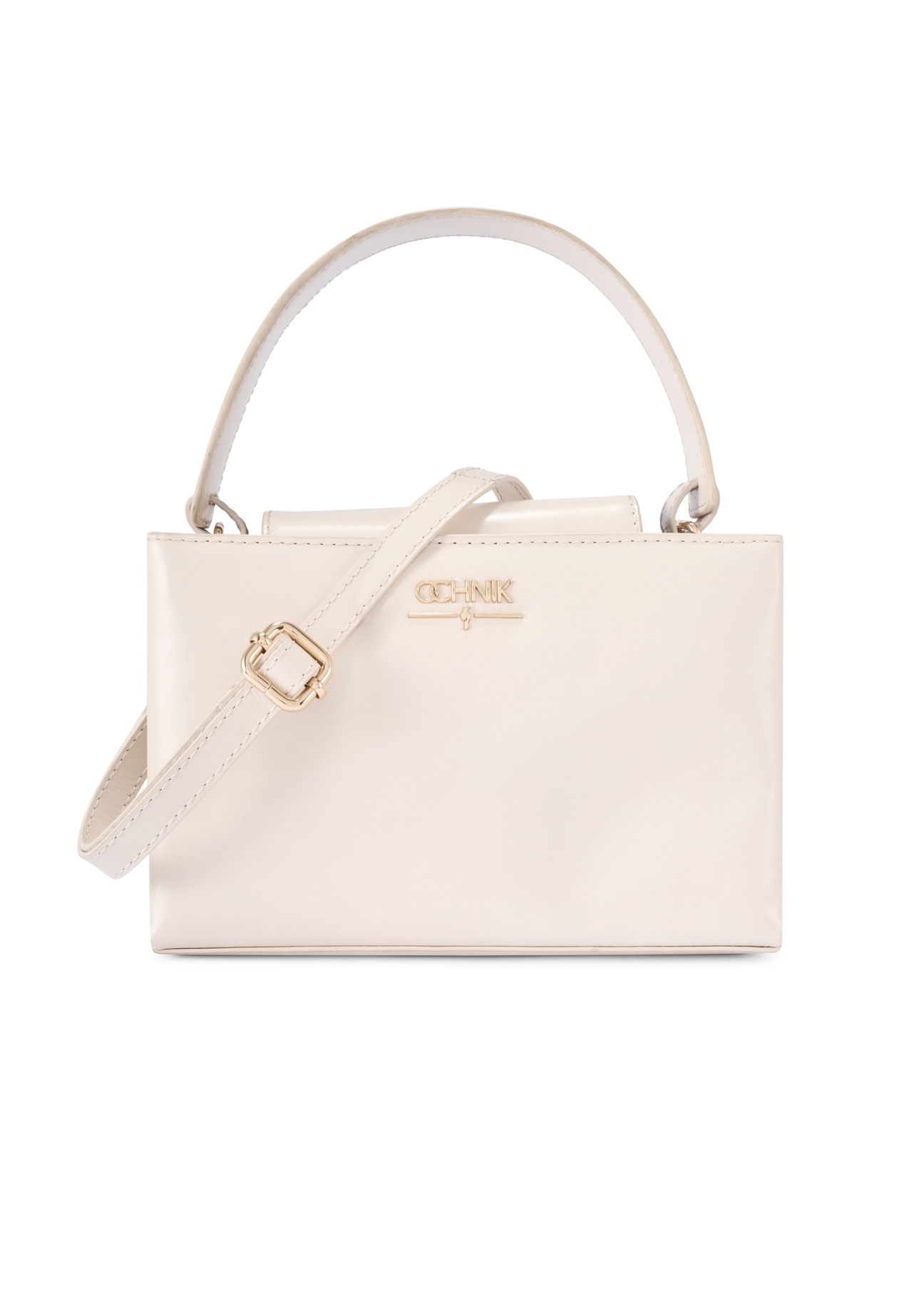 Кремова шкіряна сумка-дошка TORES-1270-0B(W26), вигляд виробу спереду на білому тлі.