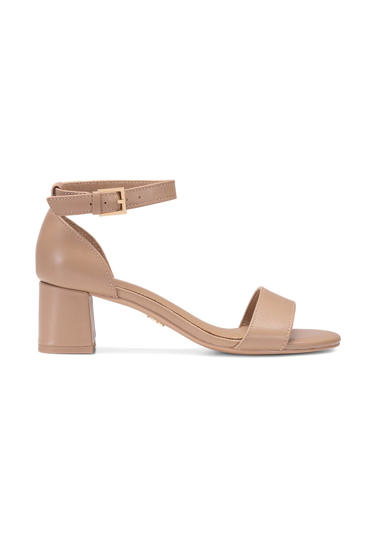 Бежеві жіночі шкіряні сандалі BUTYD-1179-1B(W26), вигляд виробу збоку на білому фоні.