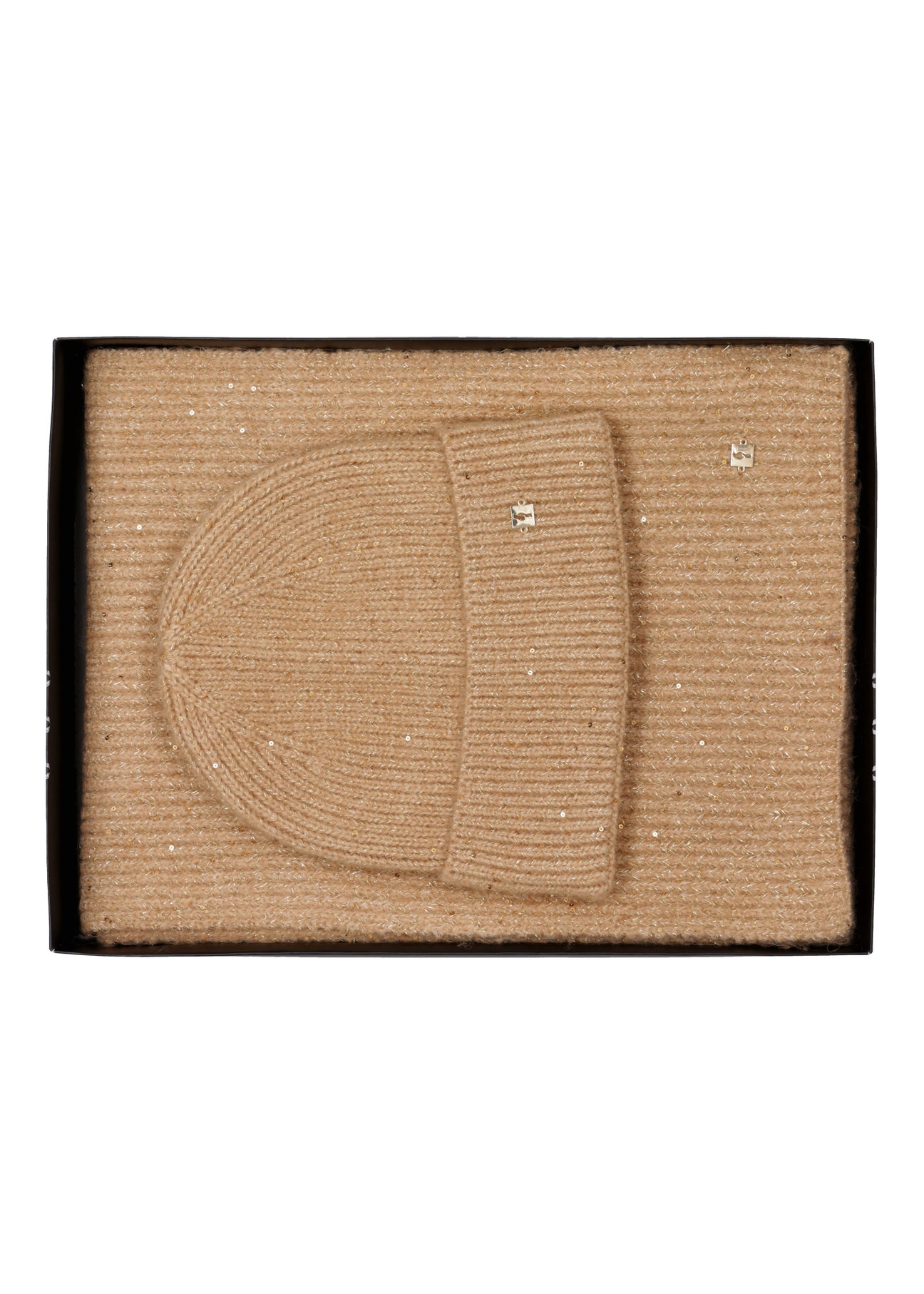 Camelowy zestaw czapka i szalik ZESTD-0016-1D(Z26)