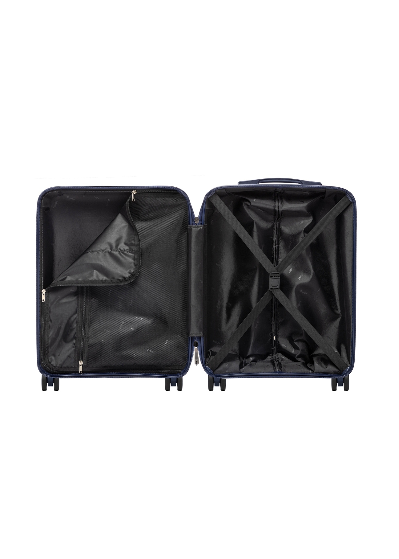 Маленька валіза на колесах WALPP-0026-7D-19(W26), вигляд виробу всередині на білому тлі.