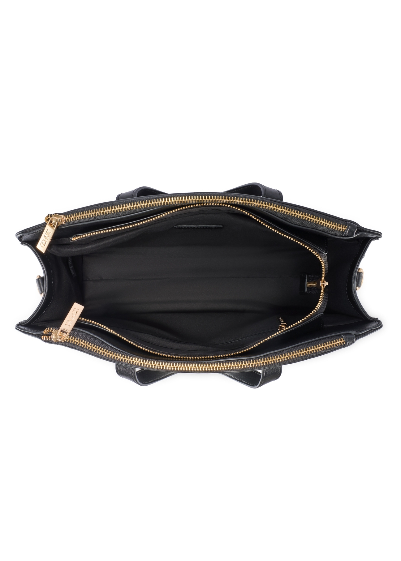 Чорна жіноча сумка зі штучної шкіри TOREC-1143-99(W26), вигляд виробу всередині на білому тлі.