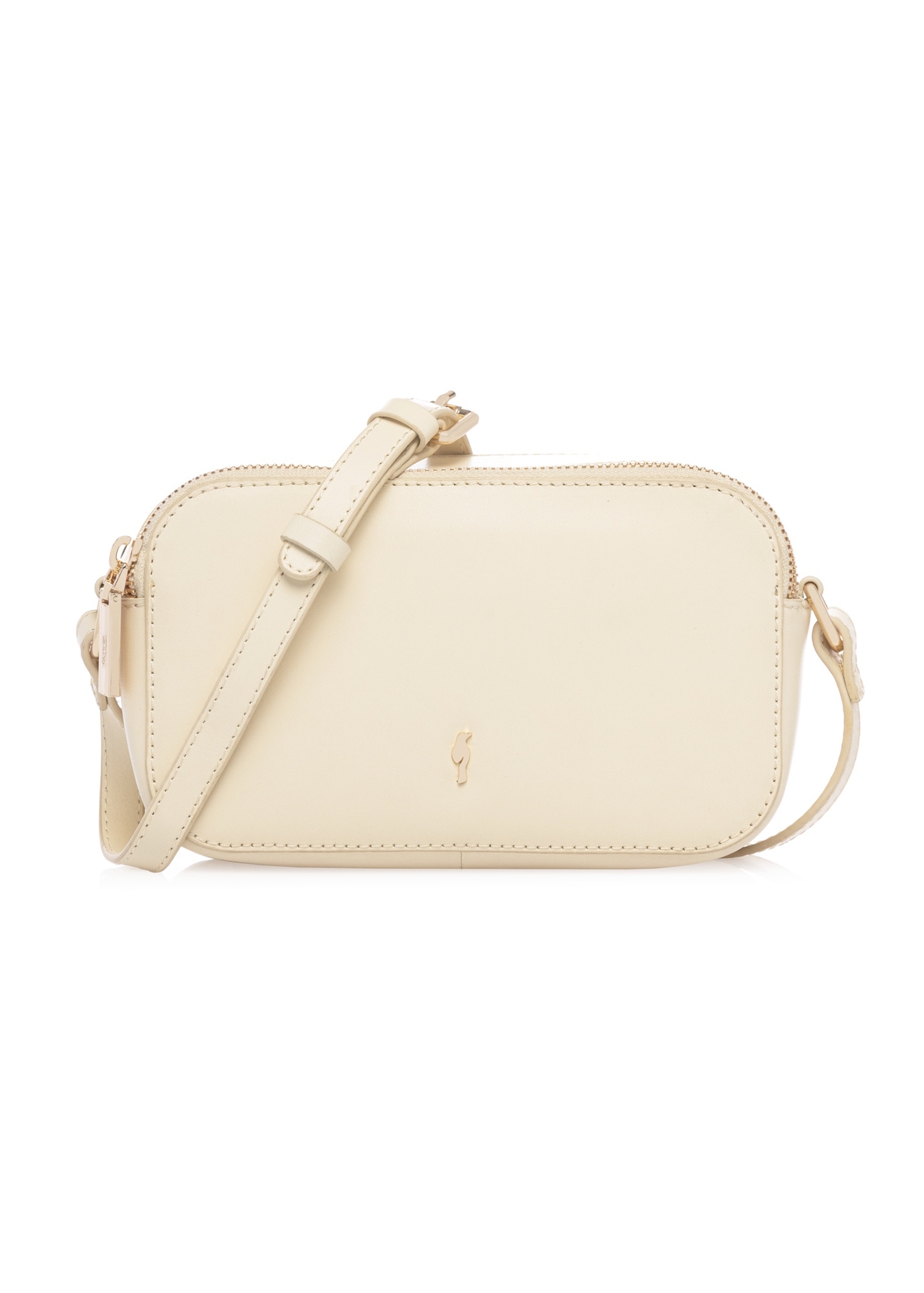 Шкіряна жіноча сумка світло-жовтого кольору TORES-1289-2A(W26), вигляд виробу спереду на білому тлі.