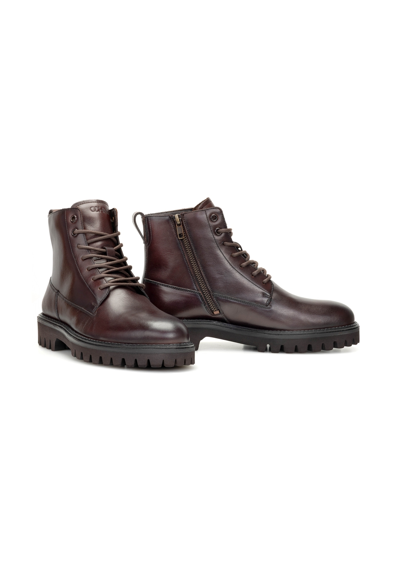 Skórzane trzewiki męskie w kolorze czarnym BUTYM-0507-89(Z25)