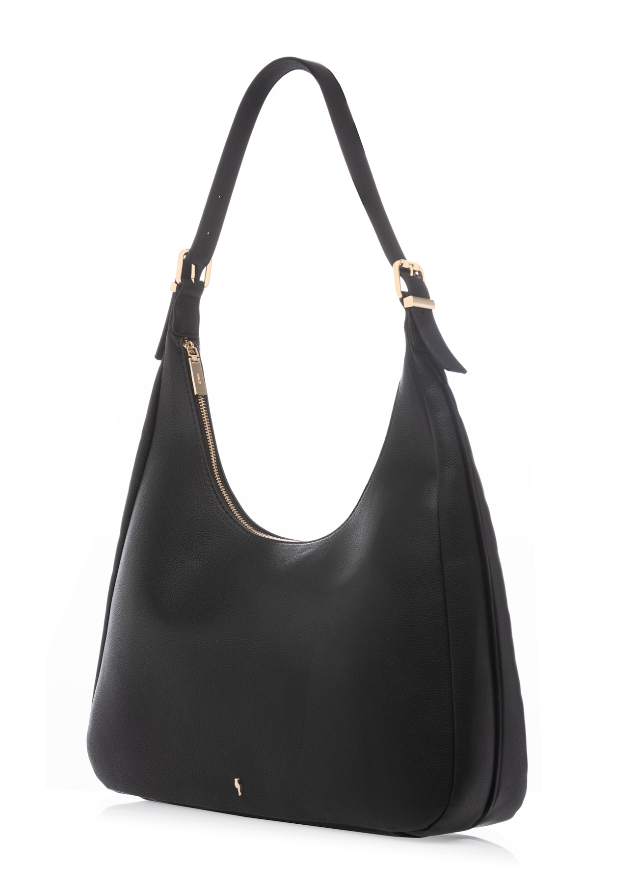 Чорна жіноча сумка-шопер TOREC-1238-99(W26), діагональний вигляд виробу на білому фоні.