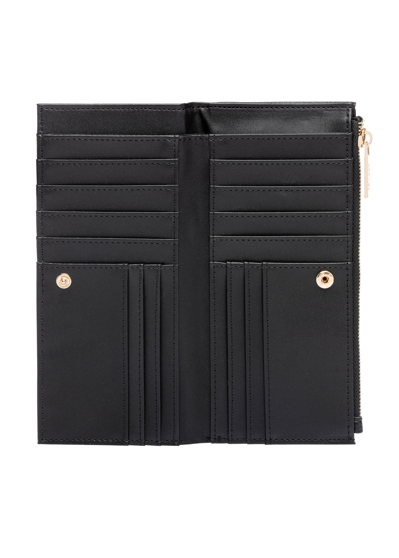 Чорний жіночий гаманець POREC-0429-99(W26), вигляд товару всередині на білому фоні.