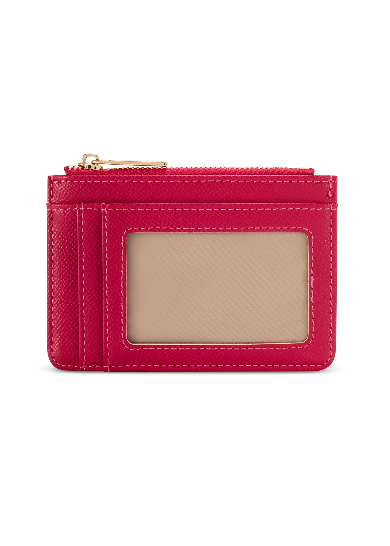 Футляр для карток кольору фуксії POREC-0413-5E(W26), вигляд виробу ззаду на білому тлі.