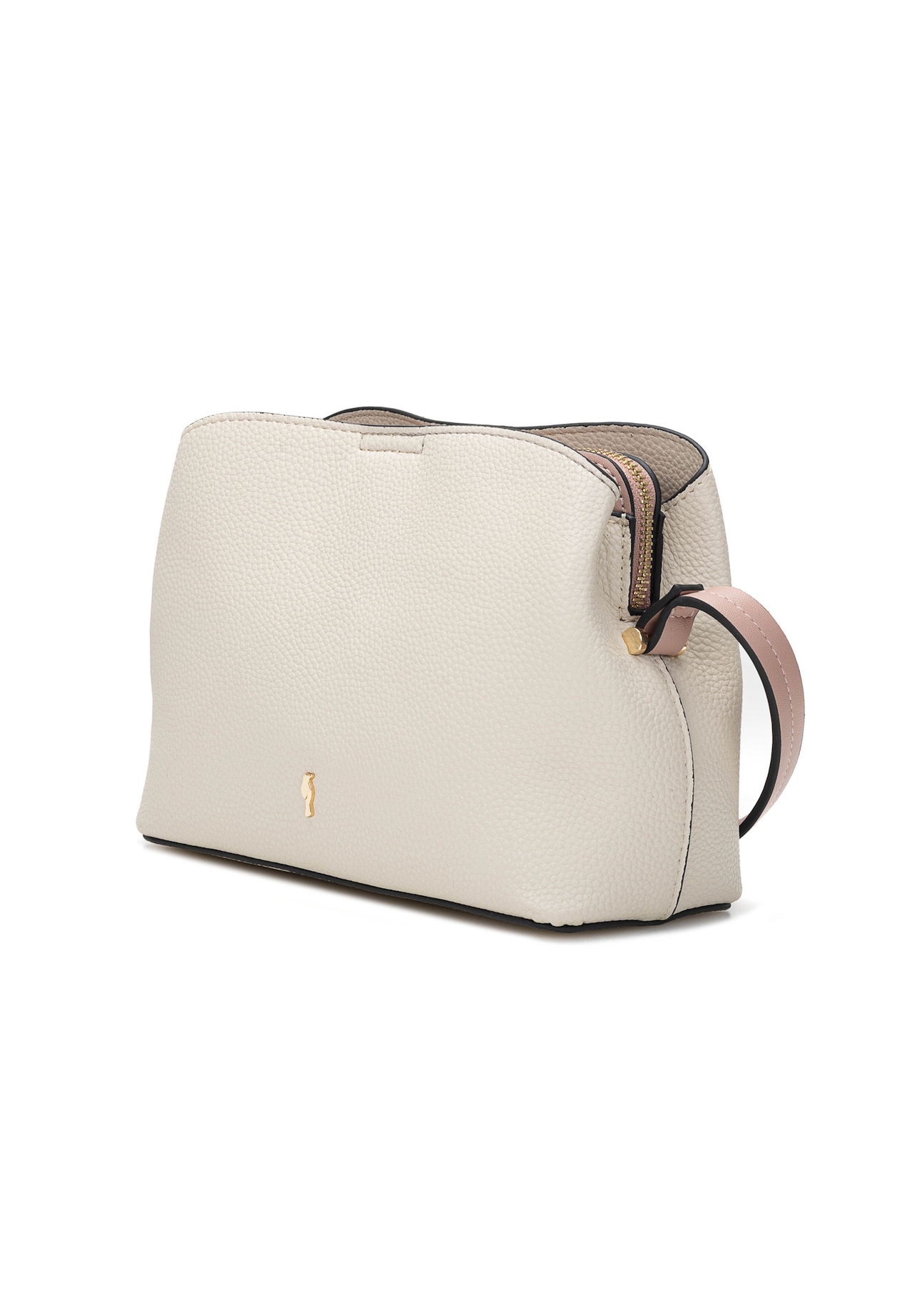 Кремова маленька жіноча сумочка TOREC-0768-0P(W26), діагональний вигляд виробу на білому тлі.
