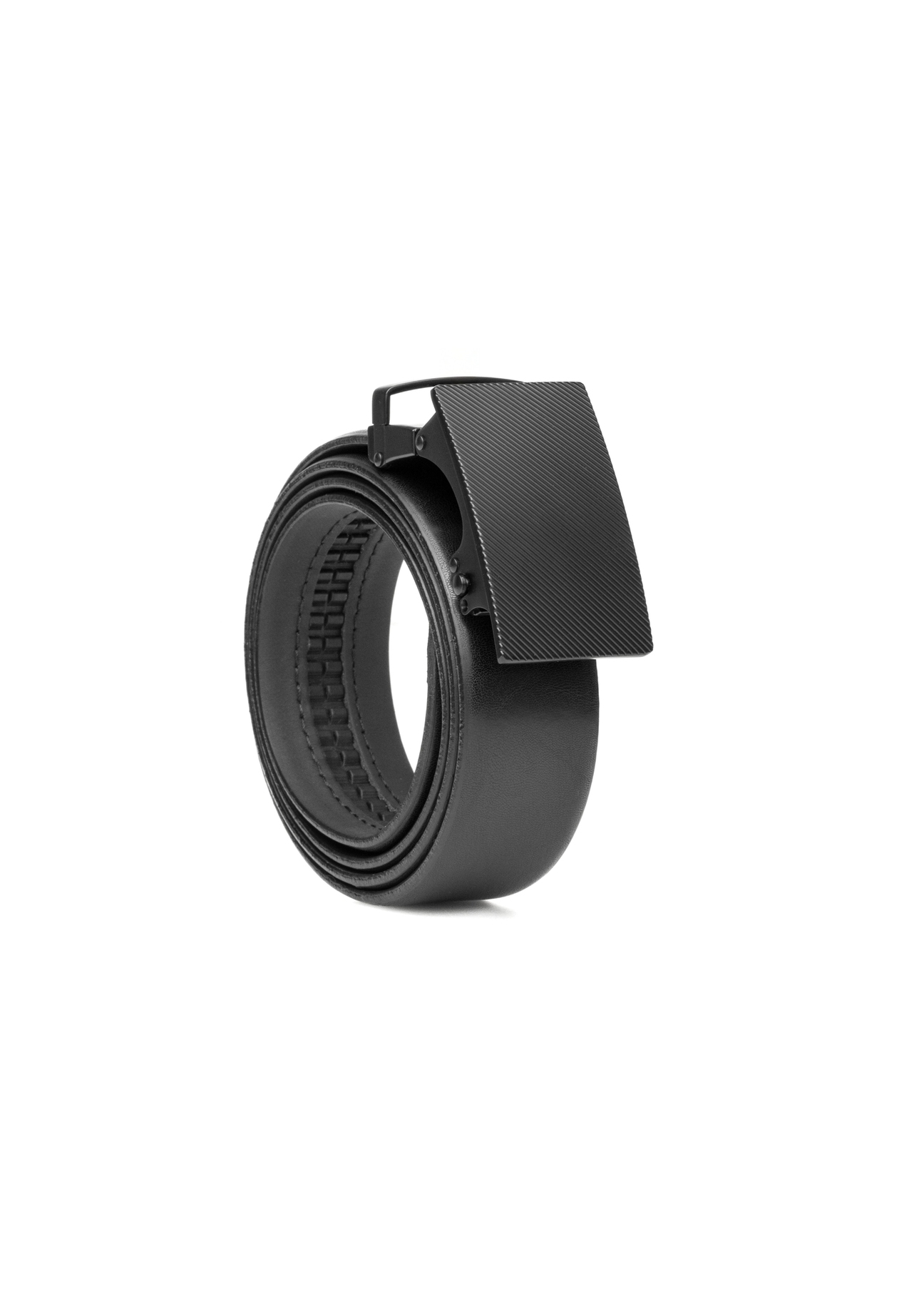 Шкіряний чоловічий ремінь чорного кольору PASMS-0269-99(W26)