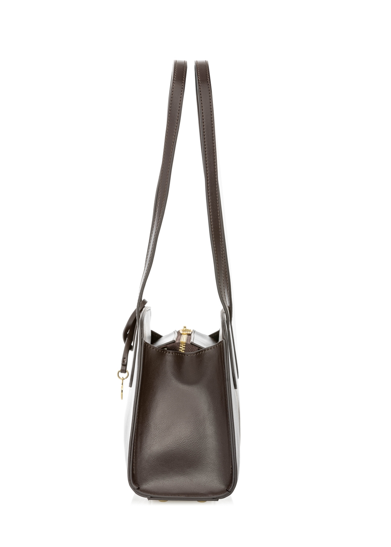 Коричнева сумка через плече TOREC-1236-1H(W26), вигляд виробу збоку на білому фоні.