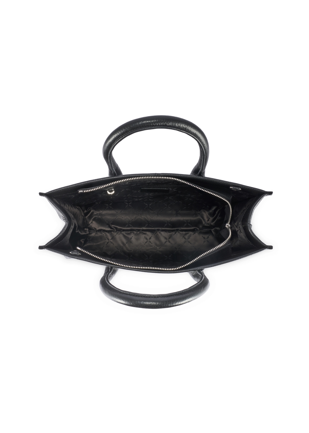 Жіноча шкіряна сумка чорного кольору TORES-1206-9I(W26), вигляд виробу всередині на білому тлі.