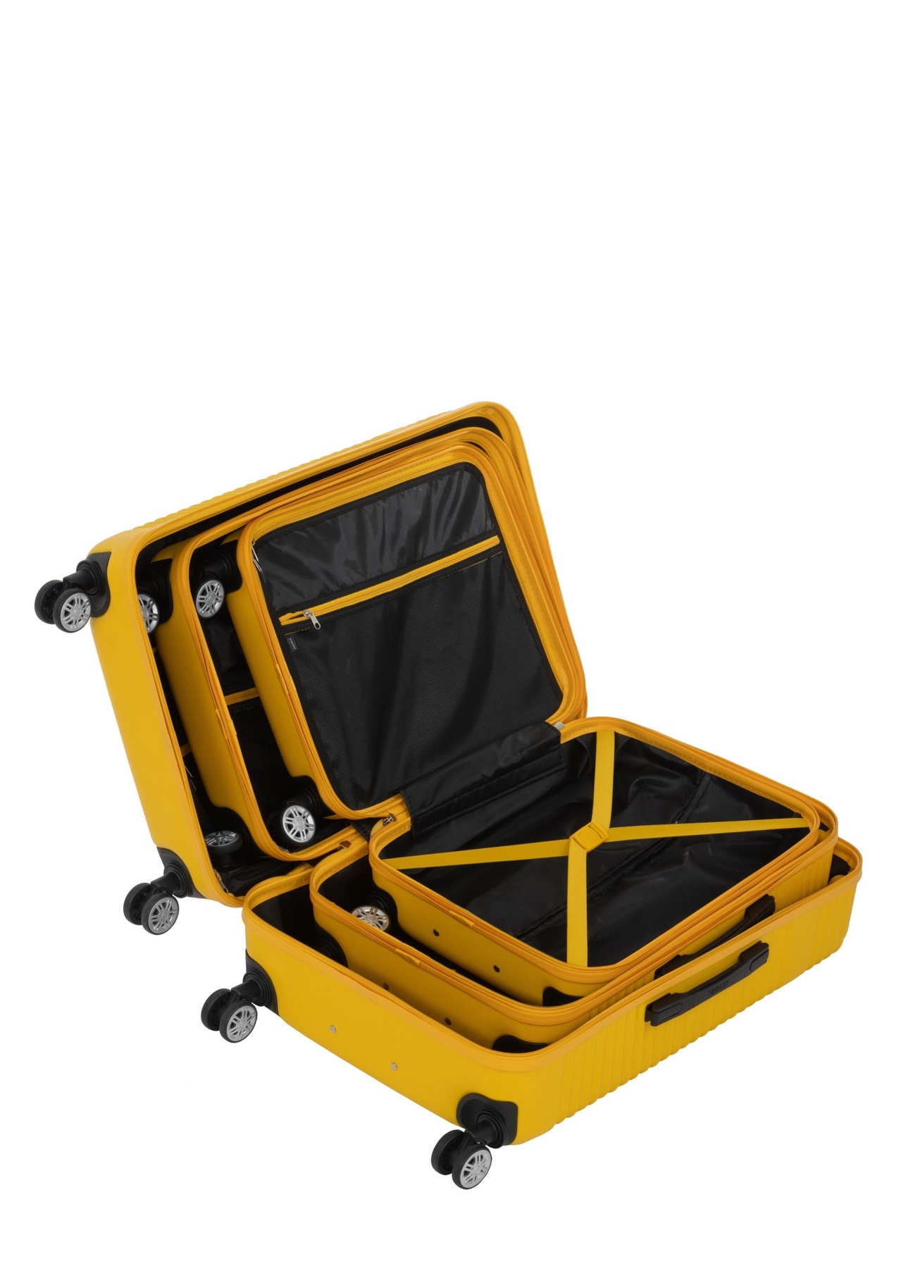 Комплект валіз на колесах 19'/24'/28' WALAB-0040-2B(W26), вигляд виробу всередині на білому тлі.