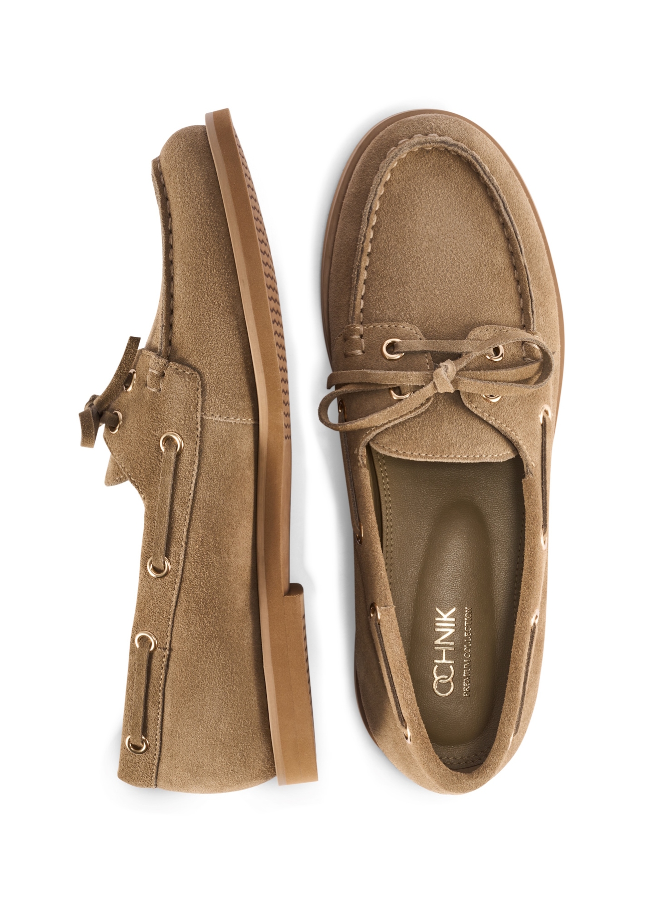 Жіночі шкіряні мокасини холодного бежевого кольору BUTYD-1240-1K(W26), вигляд виробу зверху на білому фоні.