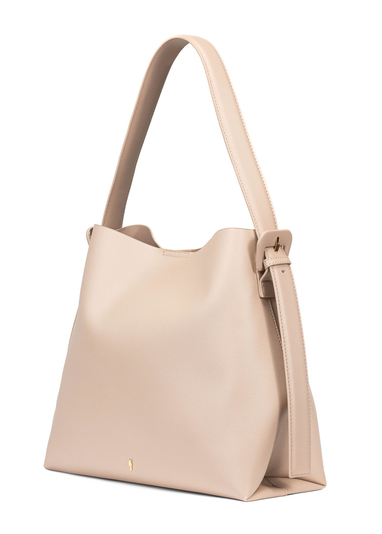 Бежева жіноча сумка-шопер TOREC-0903-1B(W26), діагональний вигляд виробу на білому фоні.