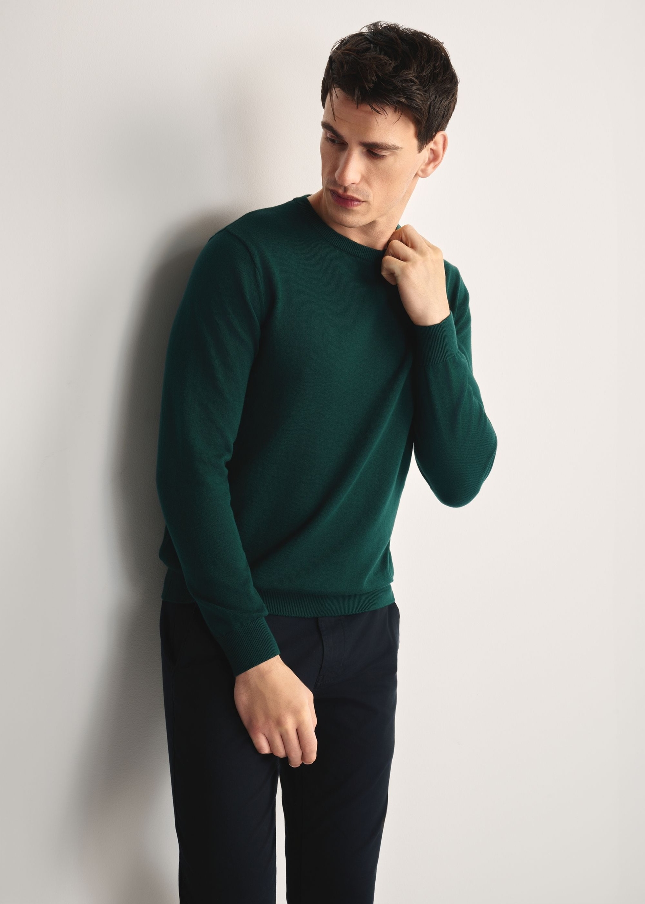 Zielony bawełniany sweter męski SWEMT-0114A-8C(Z26)