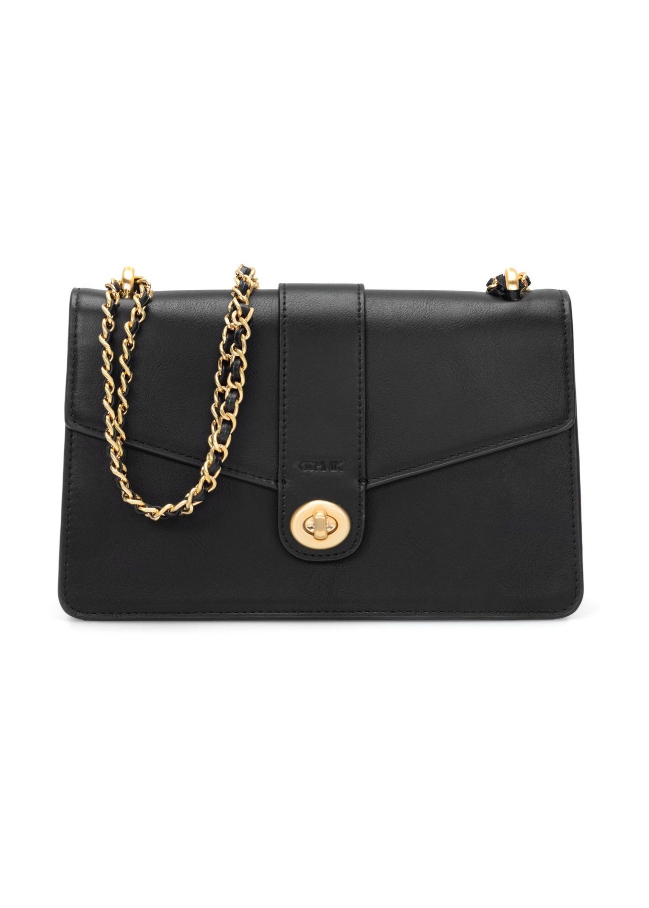 Чорна жіноча сумка-месенджер TOREC-1137-99(W26), вигляд виробу спереду на білому тлі.