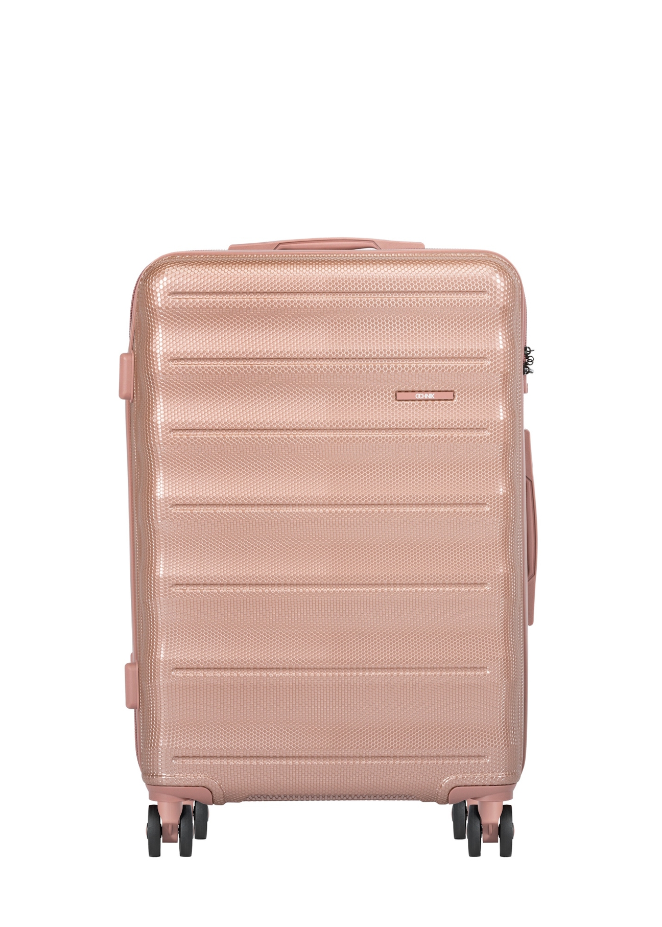 Середня валіза на колесах WALPC-0015-5B-24(W26), вигляд виробу спереду на білому тлі.