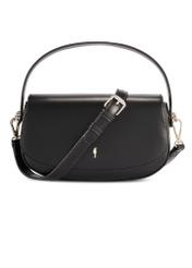 Маленька чорна жіноча сумка-месенджер TOREC-1185-99(W26), вигляд виробу спереду на білому тлі.