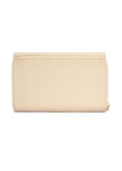 Великий жіночий гаманець кремового кольору зі шкіри PORES-0801R-0B(W26), вигляд виробу зі зворотного боку на білому фоні.