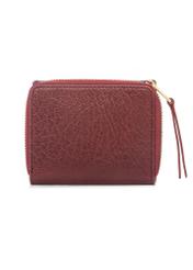 Невеликий складаний жіночий шкіряний гаманець PORES-0816-4C(W26), вигляд виробу ззаду на білому фоні.