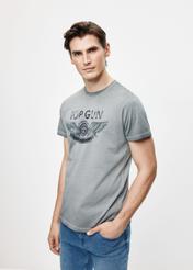 Szary t-shirt męski bawełniany TOP GUN TSHMT-0116-91(Z24)