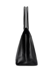 Чорна велика шкіряна сумка-шопер TORES-1237-99(W26), вигляд виробу збоку на білому тлі.