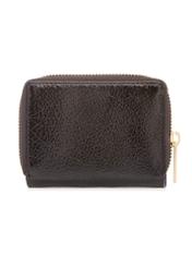 Маленький жіночий гаманець коричневого кольору PORES-0988-1I(W26), вигляд виробу ззаду на білому фоні.